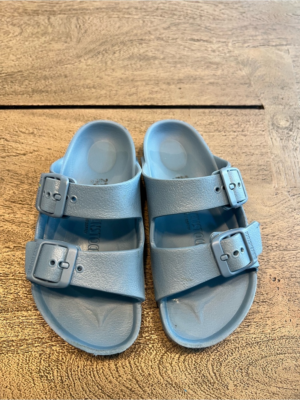 Birkenstock Arizona EVA Kids Blue Two-Strap Buckle Slide Sandals EU 27 US 9